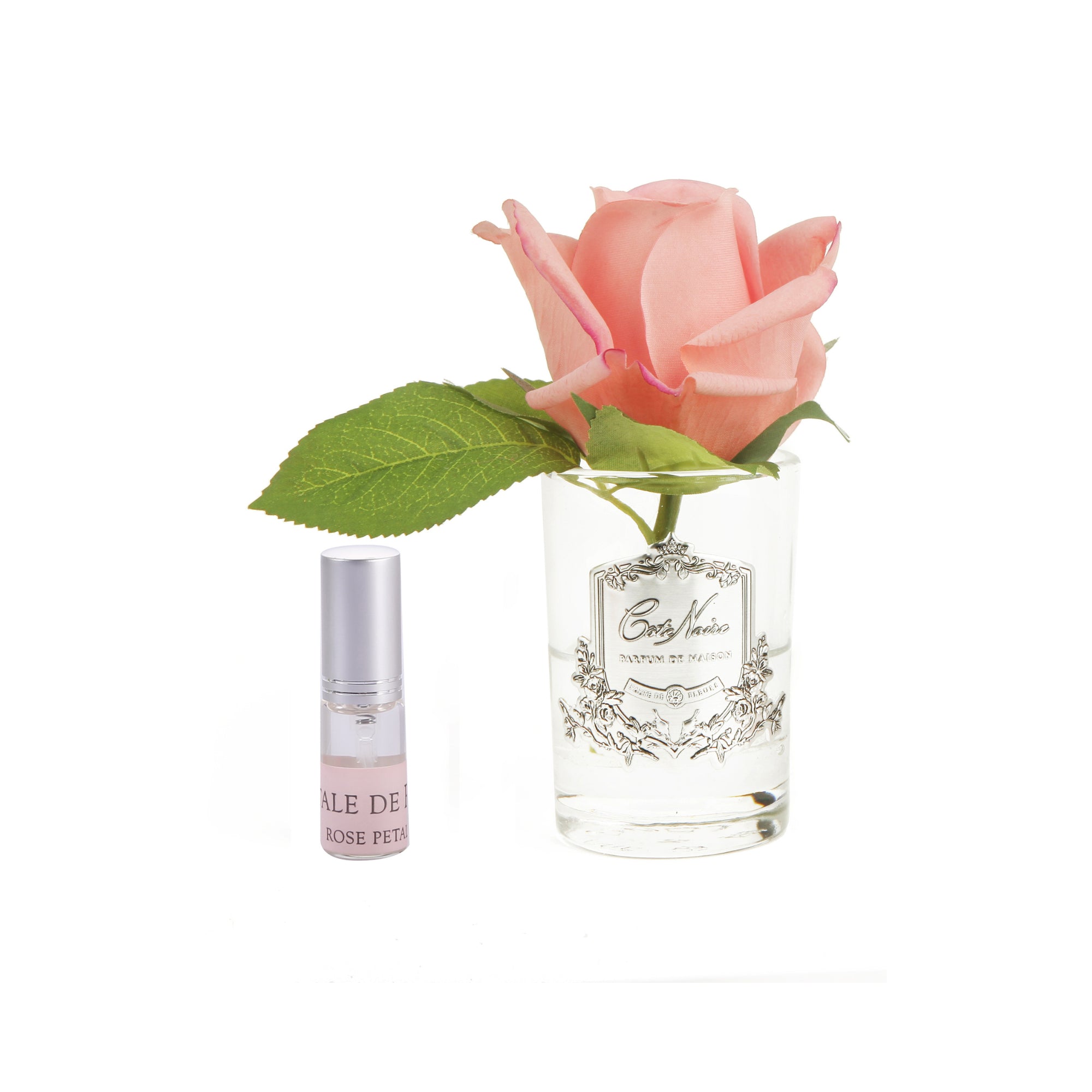 Cote Noire Rose Bud - Clear Silver - White Peach